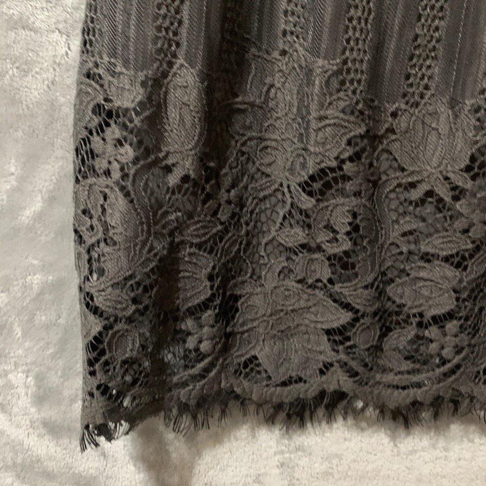 No Boundaries Charcoal Gray Lace Sleeveless Babydoll Dress Whimsigoth Medium 7-9 - Picture 4 of 16